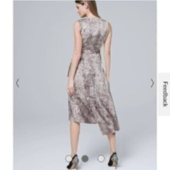 NWOT White House Black Market Snake High-Low Wrap Dress - Lunar Snake - Picture 2 of 4